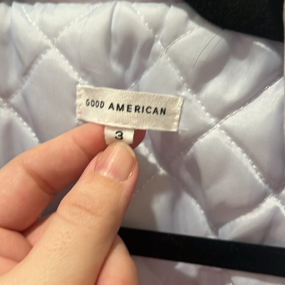 Good American Zip Chore Jacket, Size 4(XL) Color Lilac Mist. - Picture 3 of 5